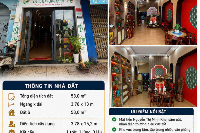 BÁN NHÀ MẶT TIỀN NGUYỄN THỊ MINH KHAI – TRUNG TÂM SÀI GÒN
