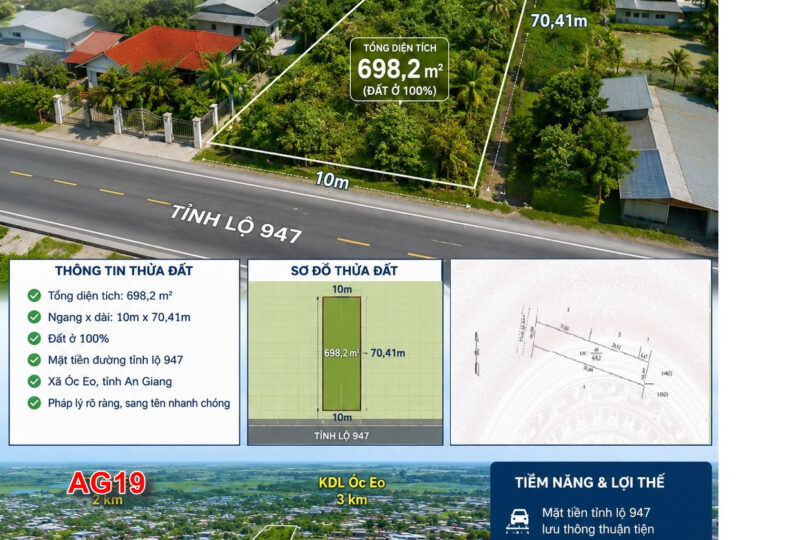 BÁN ĐẤT THỔ CƯ  Ở AN GIANG(AG19) GIÁ 1,2 TỶ
