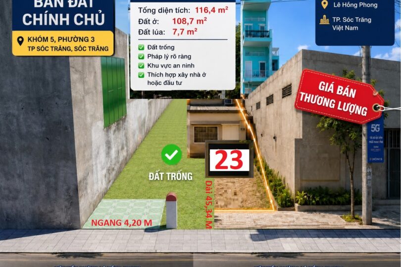 CHÍNH CHỦ CẦN BÁN ĐẤT MẶT TIỀN  TP SÓC TRĂNG (23)