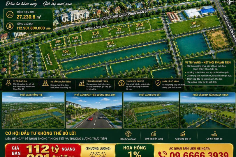 KHU ĐẤT VỊ TRÍ ĐẸP – TIỀM NĂNG TĂNG GIÁ CAO TẠI TRẦN ĐỀ 
